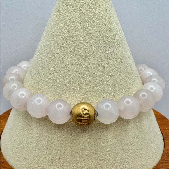 ALO Yoga Jewelry - Alo Yoga Rose Quartz Beaded Stretch Bracelet - Pink